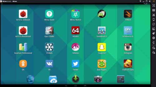 Рабочее окно MEmu Play