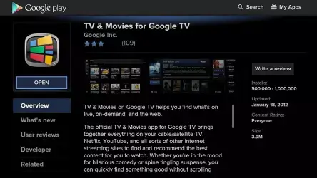 Google Play Market для Google TV