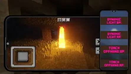 Dynamic Light Mod Minecraft PE — мод на факел в левой руке